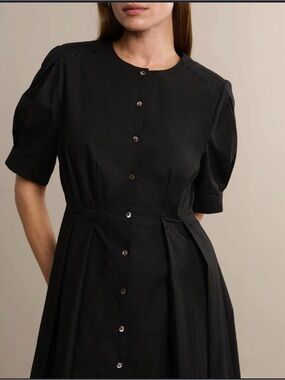 Claudelle uniform 1955 size large rare likenew Classic Black ButtonFront W Dress